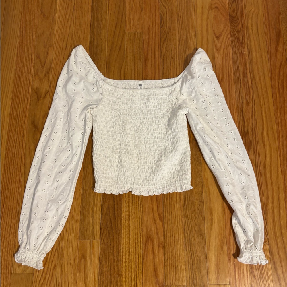 Nordstrom White Long Sleeve Top